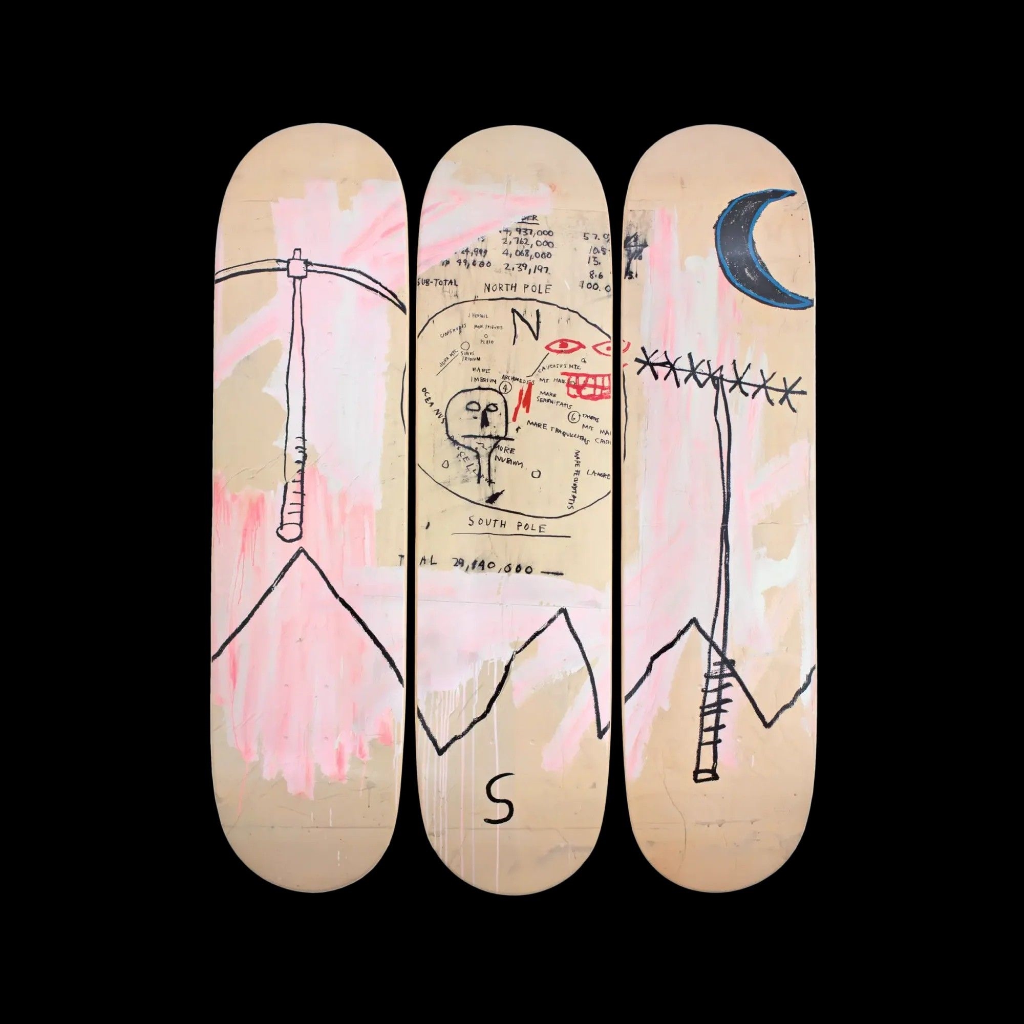 In Italian A Skateboard Triptych | Jean–Michel Basquiat