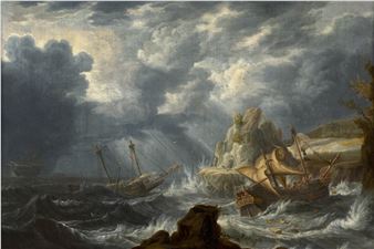 Scène de naufrage sur un rivage rocheux - Bonaventura Peeters I