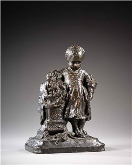 Jeune fille et sa poupée - Eugène Robert