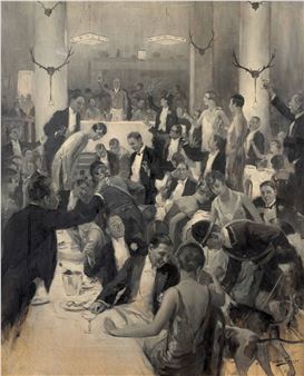 Le toast du dîner de chasse - Jean Joseph Léon Fauret