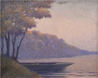 Barque sur un rivage - Alphonse Osbert
