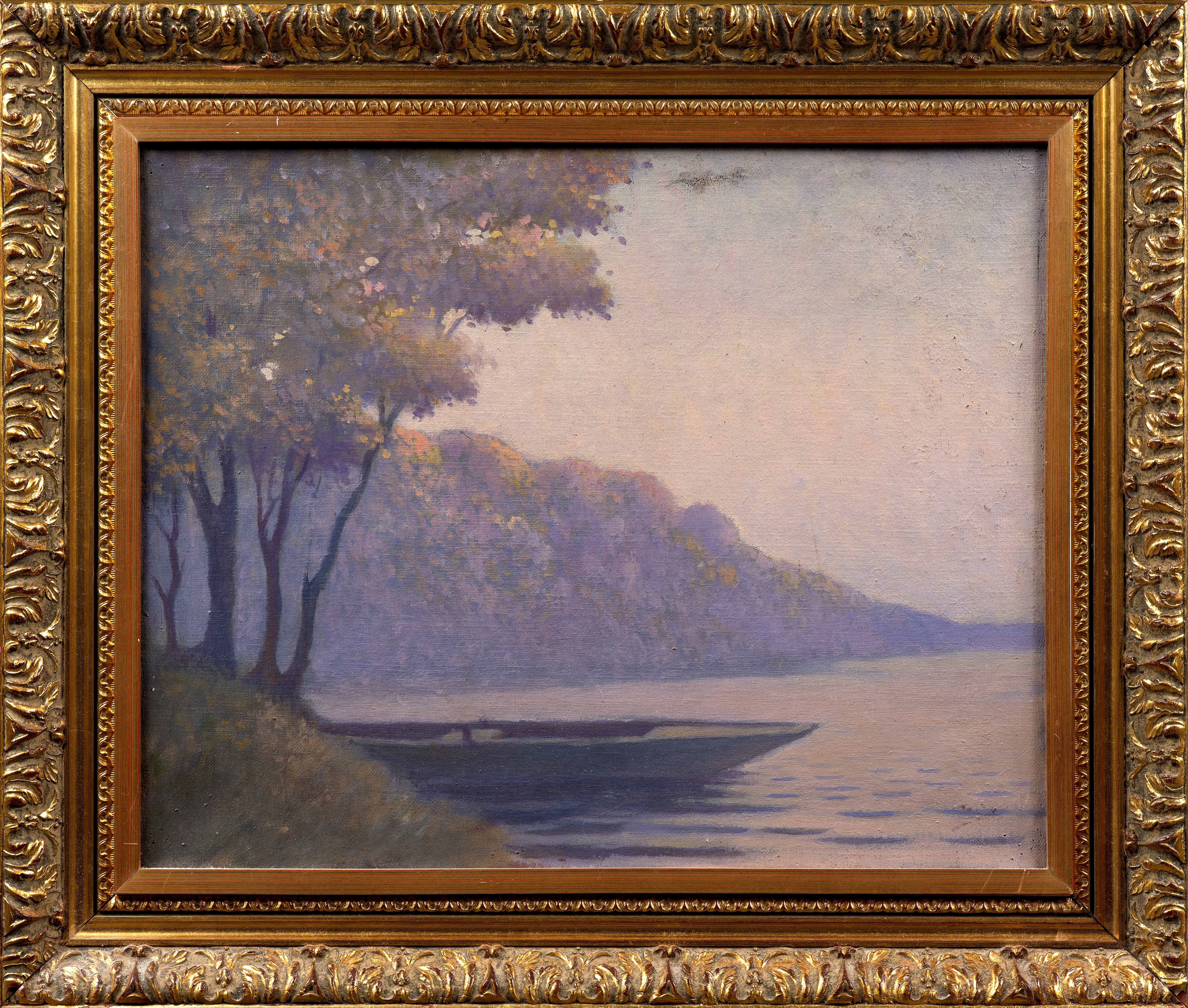 Artwork by Alphonse Osbert, Barque sur un rivage, Made of oil on canvas