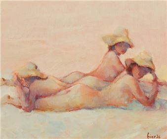 Women lying on the beach - Rajmund Giersz