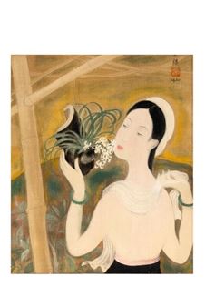 Jeune fille aux orchidées - Lê Phổ