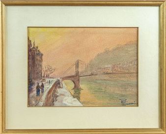 Lyon, the Saint-Georges footbridge in the snow - Yvonne Récamier