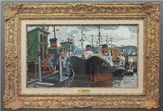 Boat in port - Marina Andreevna Kozlovskaya