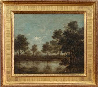 Landscape with river and tall trees - Martha Ternand
