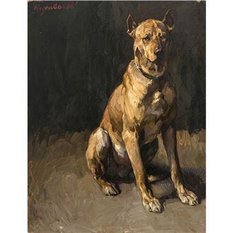 Sitting Great Dane - Emanuel Hegenbarth