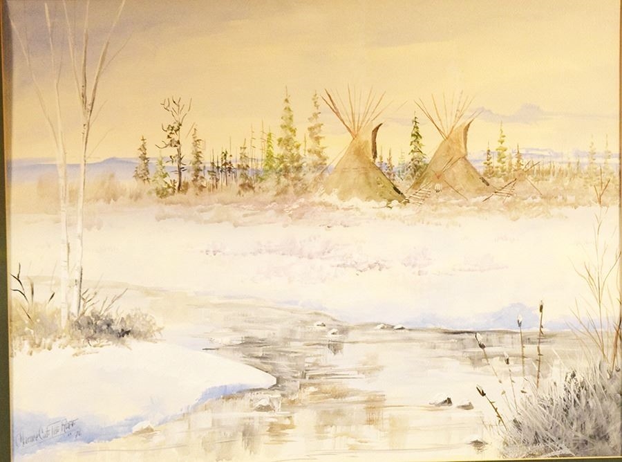 Artwork by Clarence Basil Cuts-the-rope, Cuts the Rope, Made of Water Color