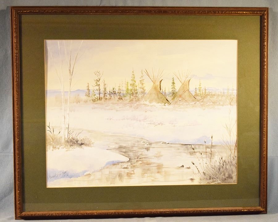 Artwork by Clarence Basil Cuts-the-rope, Cuts the Rope, Made of Water Color