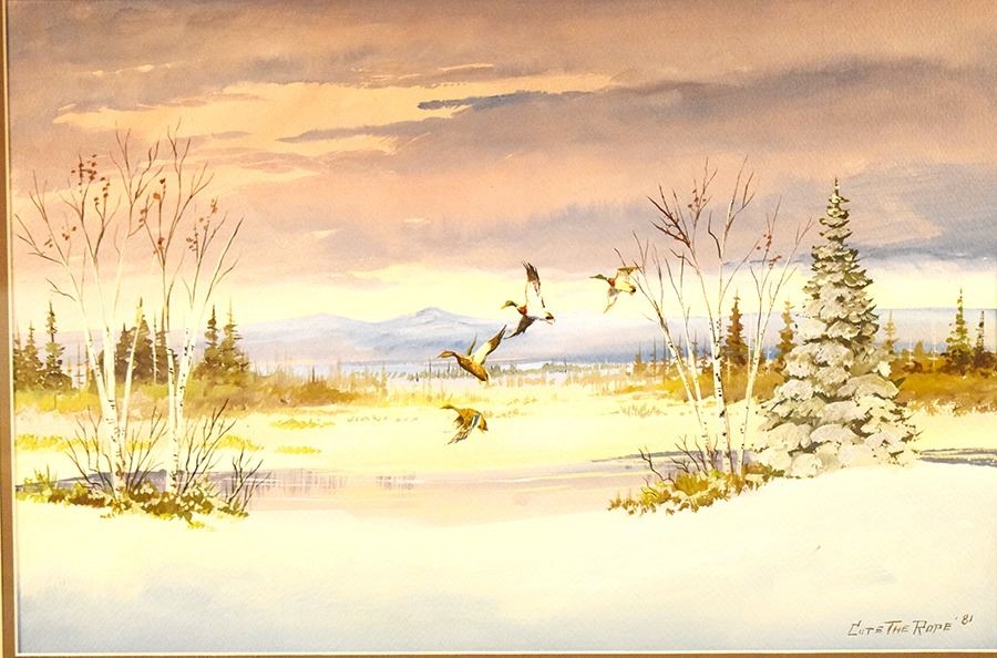 Artwork by Clarence Basil Cuts-the-rope, Cuts the Rope, Made of Water Color