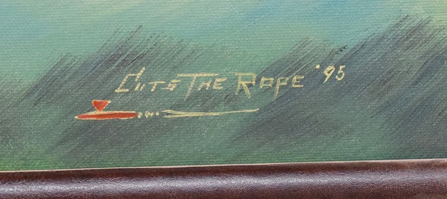 Artwork by Clarence Basil Cuts-the-rope, Morning at Camp Creek Camp, Made of Oil On Board