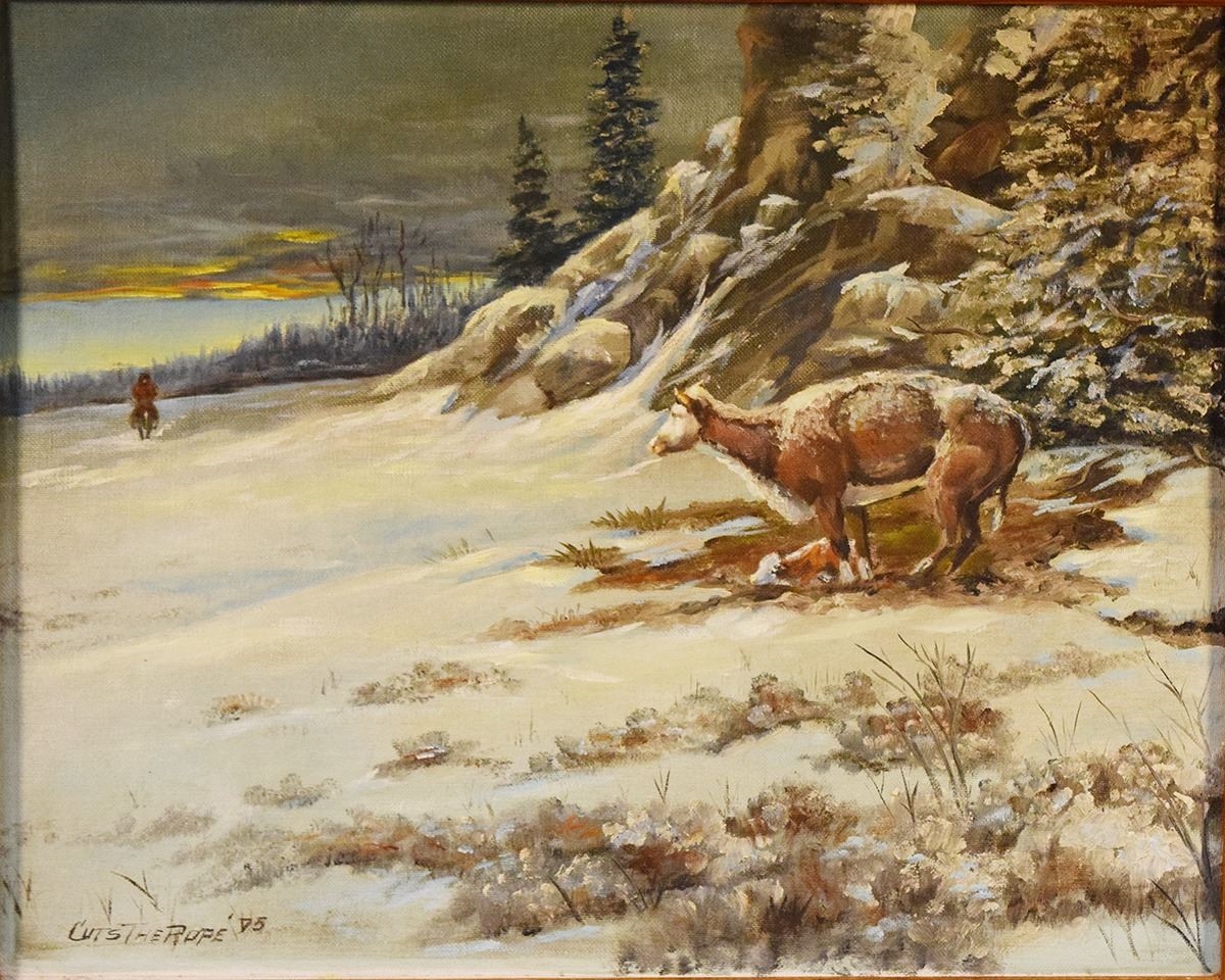 Artwork by Clarence Basil Cuts-the-rope, Cuts the Rope, Made of Oil On Canvas