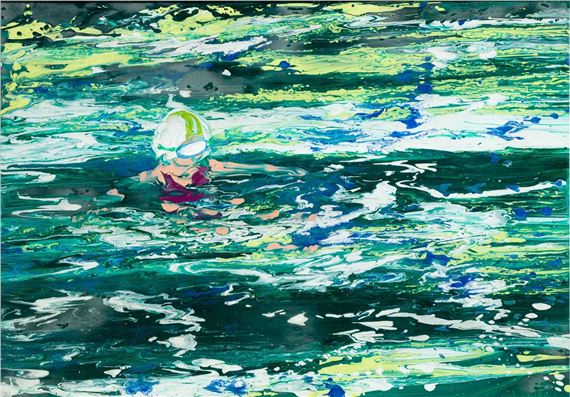 Ohne Titel (Schwimmerin - Cornelius Völker