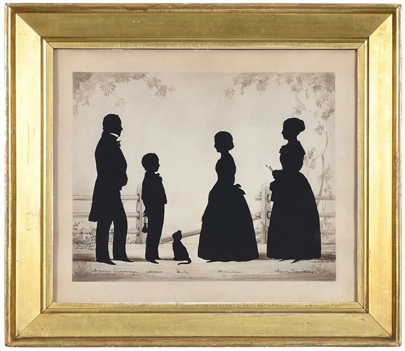 Annapolis Maryland Family, Group Silhouette by Augustin Amant Constant Fidèle Edouart, 1840