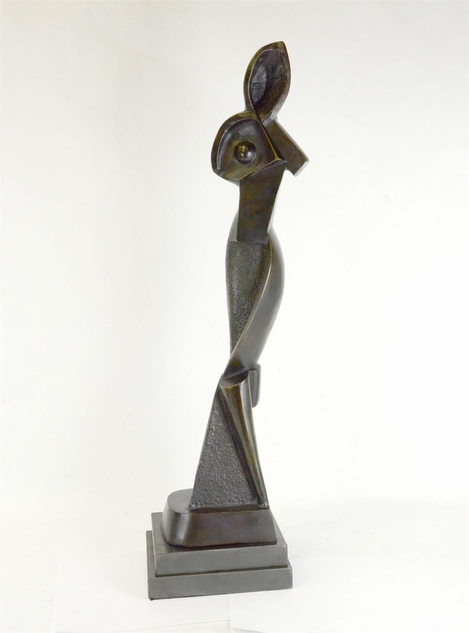 Artwork by Alexander Archipenko, Archipenko Bronze Sculpture of Lady, Made of bronze