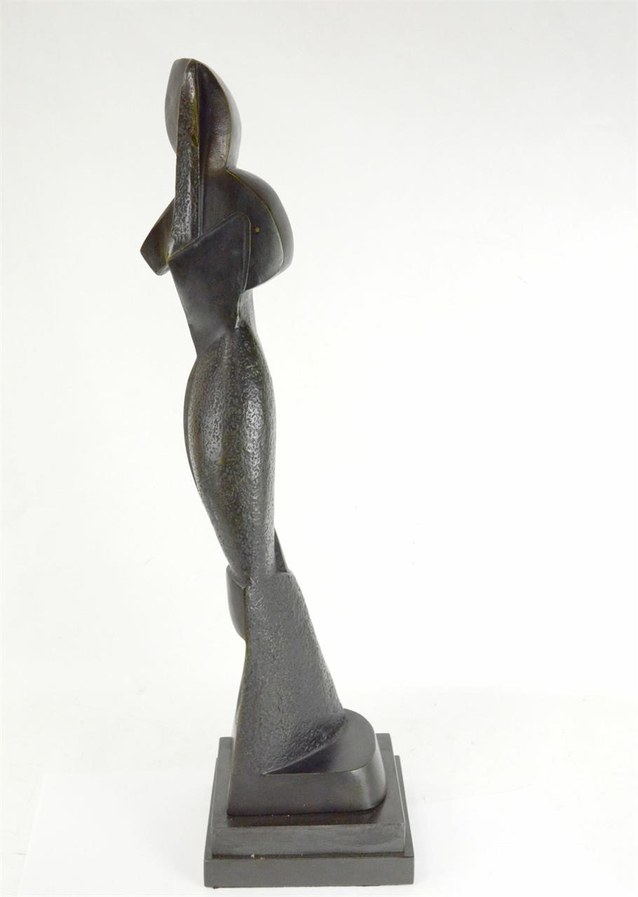 Artwork by Alexander Archipenko, Archipenko Bronze Sculpture of Lady, Made of bronze