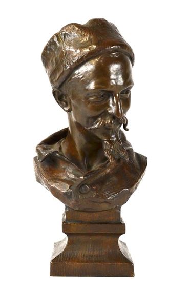 Italian Bronze Figure of Middle East Bust by Adrien Etienne Gaudez, 1874