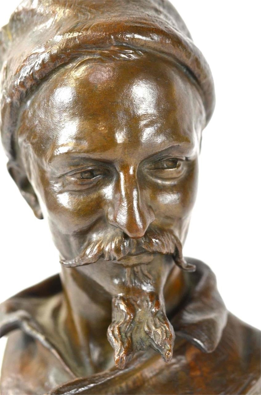 Artwork by Adrien Etienne Gaudez, Italian Bronze Figure of Middle East Bust, Made of bronze
