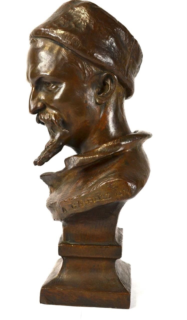 Artwork by Adrien Etienne Gaudez, Italian Bronze Figure of Middle East Bust, Made of bronze