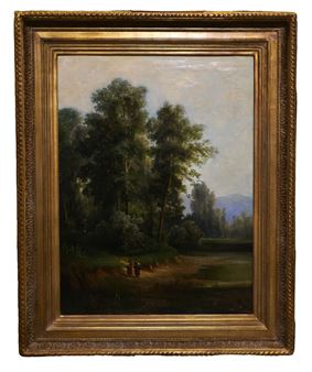 Paesaggio con figure di popolane - Adolfo Besozzi