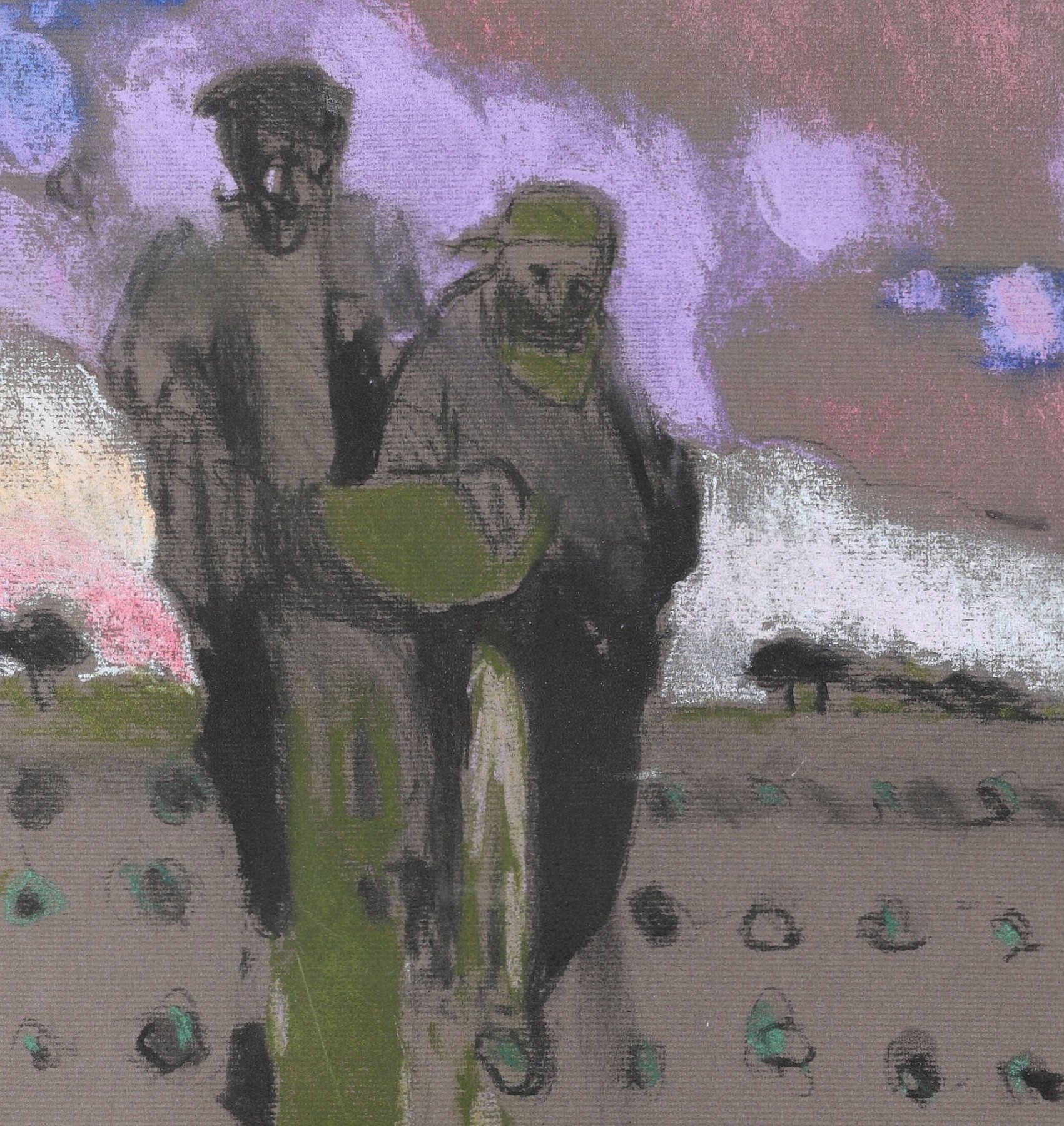 Artwork by Stanisław Batruch, Ziemi przypisani, Made of pastel, papier