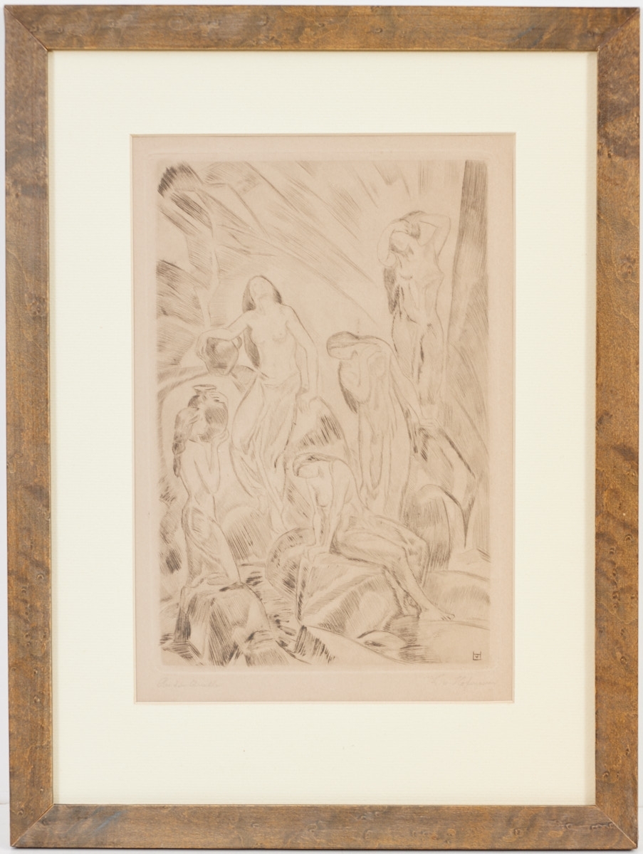 Artwork by Ludwig von Hofmann, An der Quelle, Made of etching