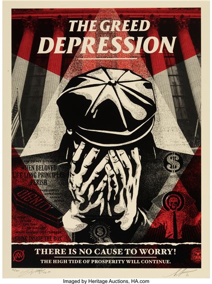 The Greed Depression by Shepard Fairey, 2020