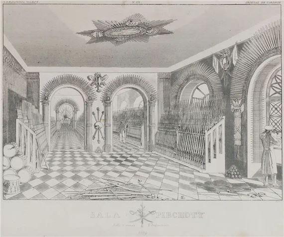SALA PIECHOTY W ARSENALE WARSZAWSKIM by Jan Feliks Piwarski, 1829
