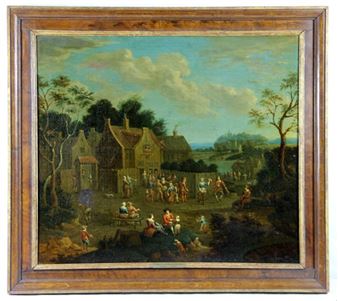 Bäuerliches Fest mit Musikanten und Tanz - Pieter Bout
