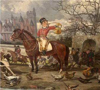 News is announced in the countryside - Martinus Antonius Kuytenbrouwer