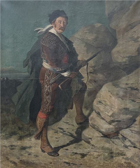 Mann mit Gewehr am Berg - Louis Braun