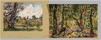 collection of 8x watercolour on paper depicting various landscapes, signed and dated, various sizes and dates, unframed, (8 - Fred Bauer