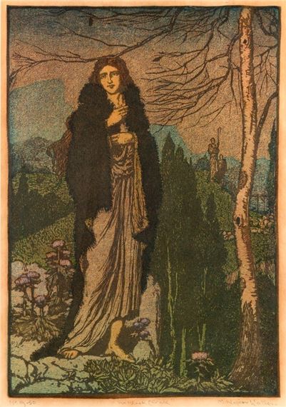 The Black Cloak by Mervyn Napier Waller, 1925