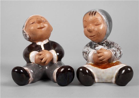 Walter Bosse zwei Kinderfiguren by Walter Bosse, 1950er Jahre