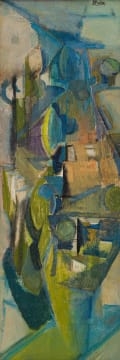 Artwork by Stanley Pinker, Abstract Composition, Made of oil on board