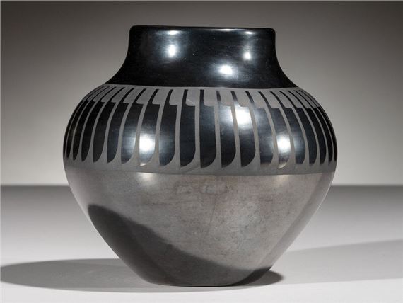 Maria Martinez and Popovi Da
(San Ildefonso, 1887-1980 / 1923-1971)
Blackware Pottery JarMay 1962