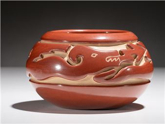 
Carved Redware Pottery Bowl - Jennie Trammel