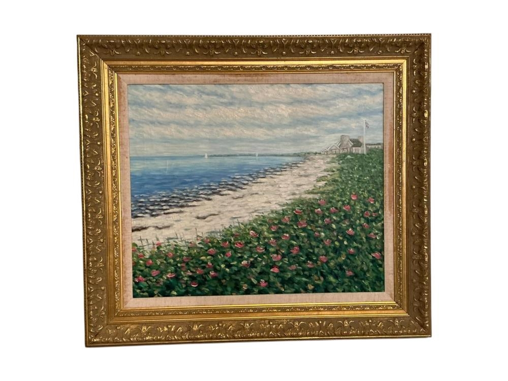 Artwork by Claude Robert, Coast Garden, Made of Oil On Canvas