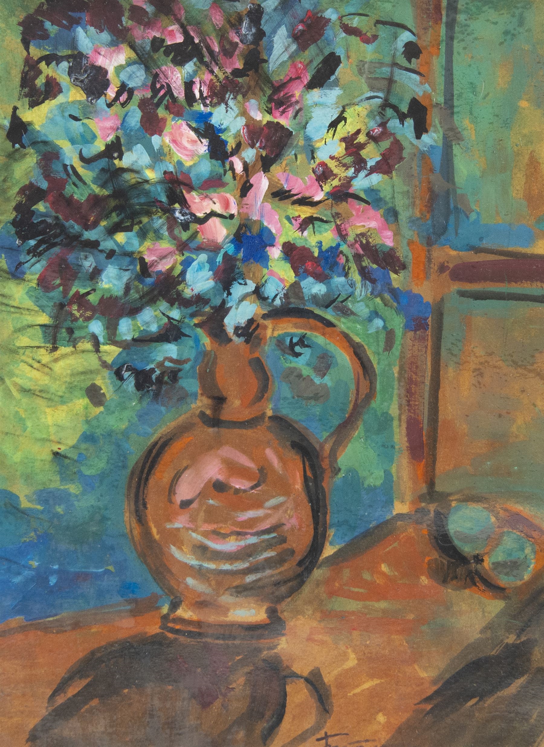Artwork by Vladimir Tatlin, Still Life Vase of Flowers, Made of Oil On Card