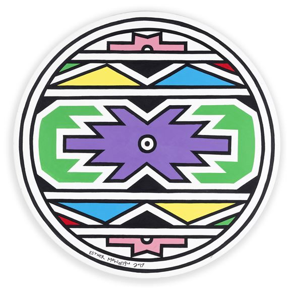 Round Ndebele pattern by Esther Mahlangu, 2017