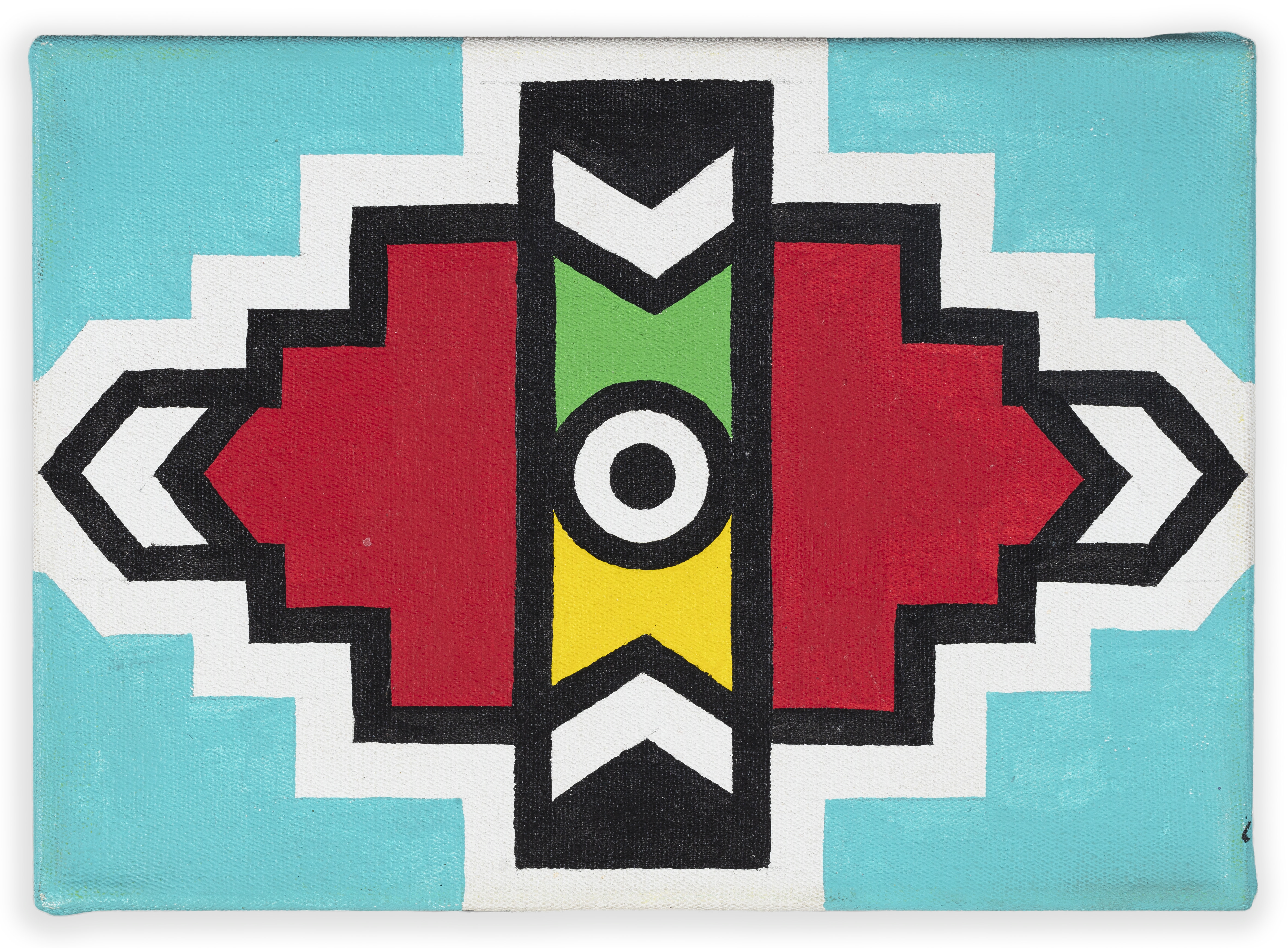 Artwork by Esther Mahlangu, Ndebele Patterns, Made of Acrylic On Canvas