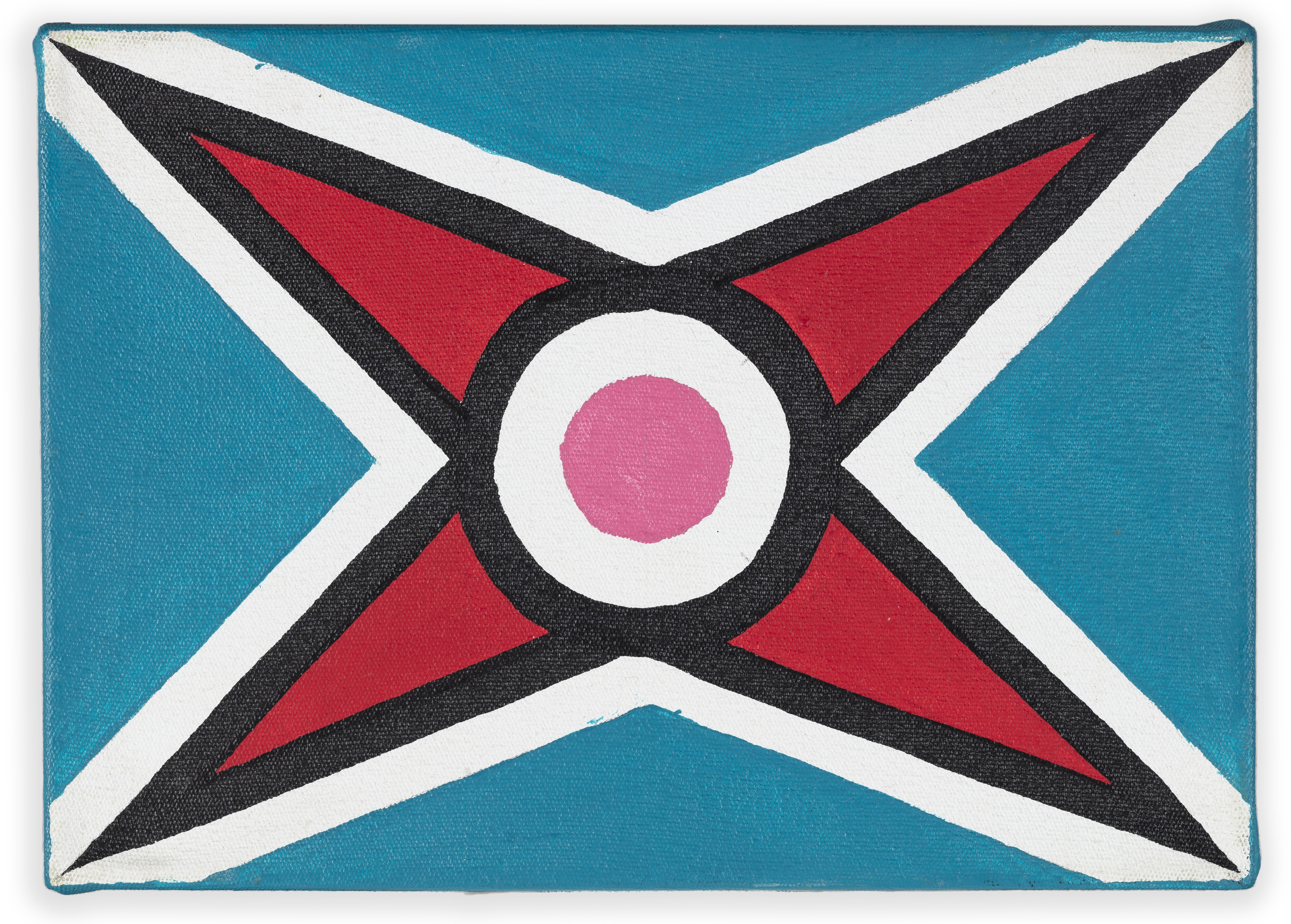 Artwork by Esther Mahlangu, Ndebele Patterns, Made of Acrylic On Canvas