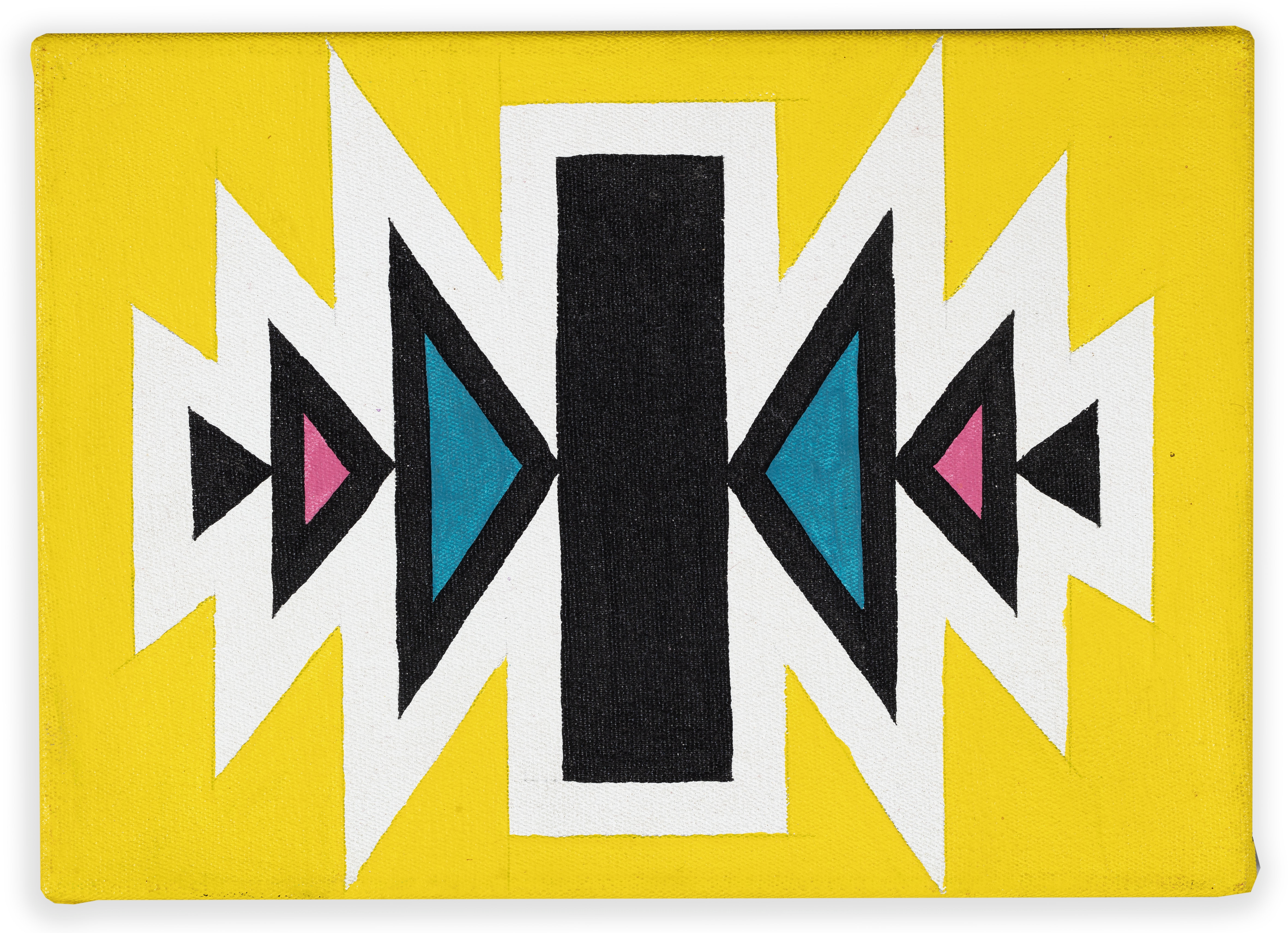 Artwork by Esther Mahlangu, Ndebele Patterns, Made of Acrylic On Canvas