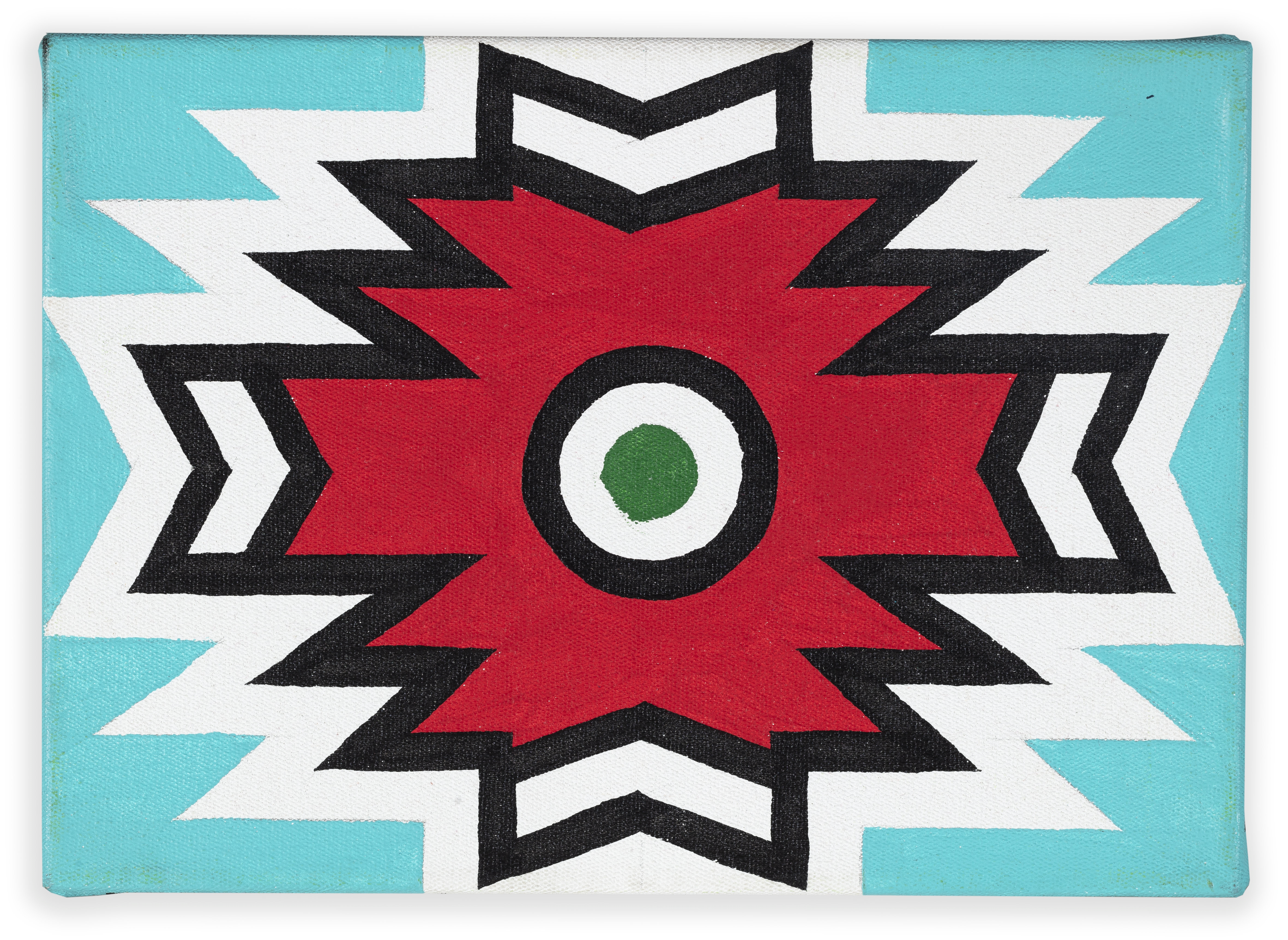 Artwork by Esther Mahlangu, Ndebele Patterns, Made of Acrylic On Canvas