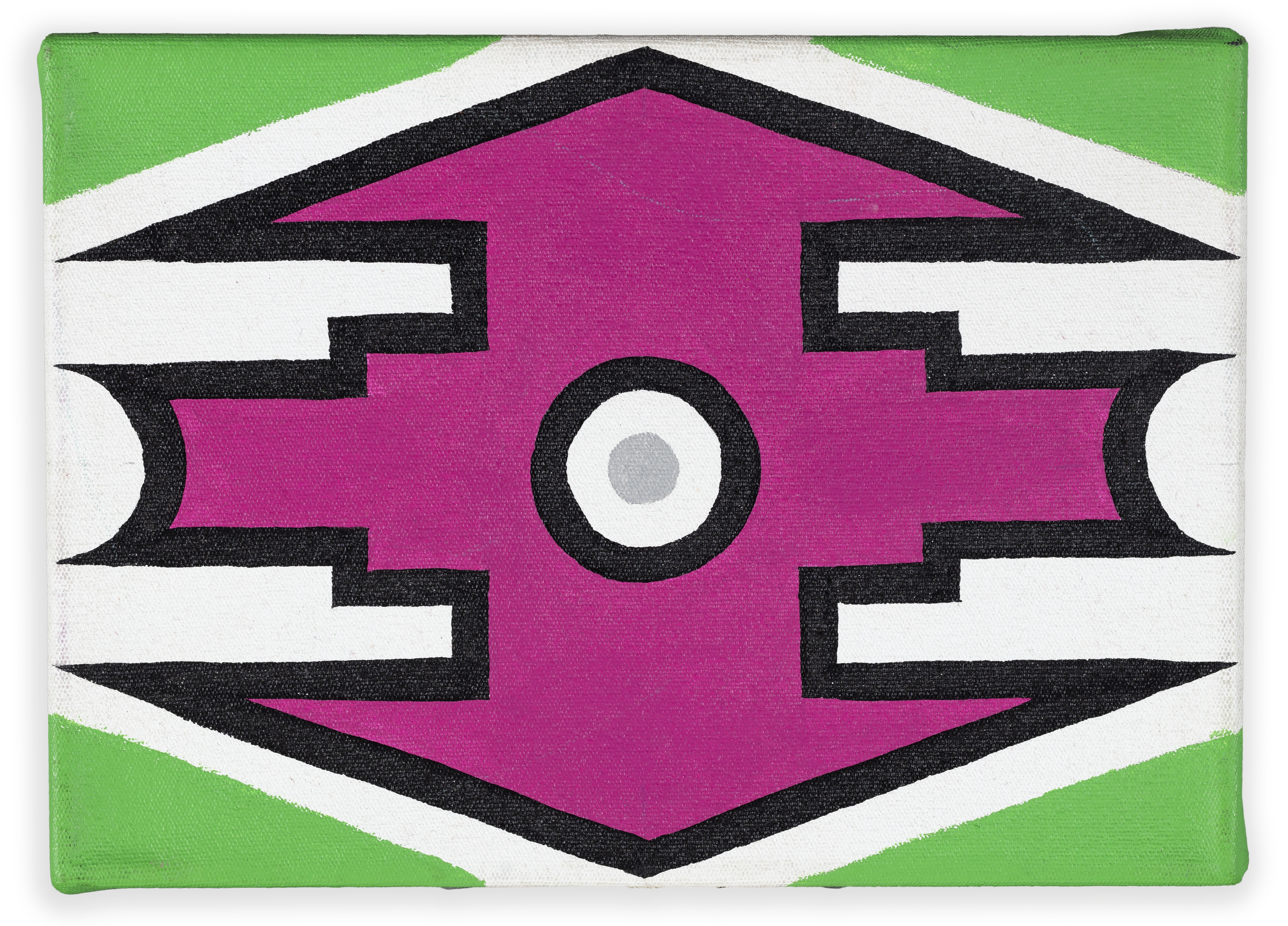Artwork by Esther Mahlangu, Ndebele Patterns, Made of Acrylic On Canvas