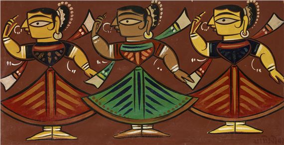 Untitled (Three Women) by Jamini Roy, Executed circa 1950