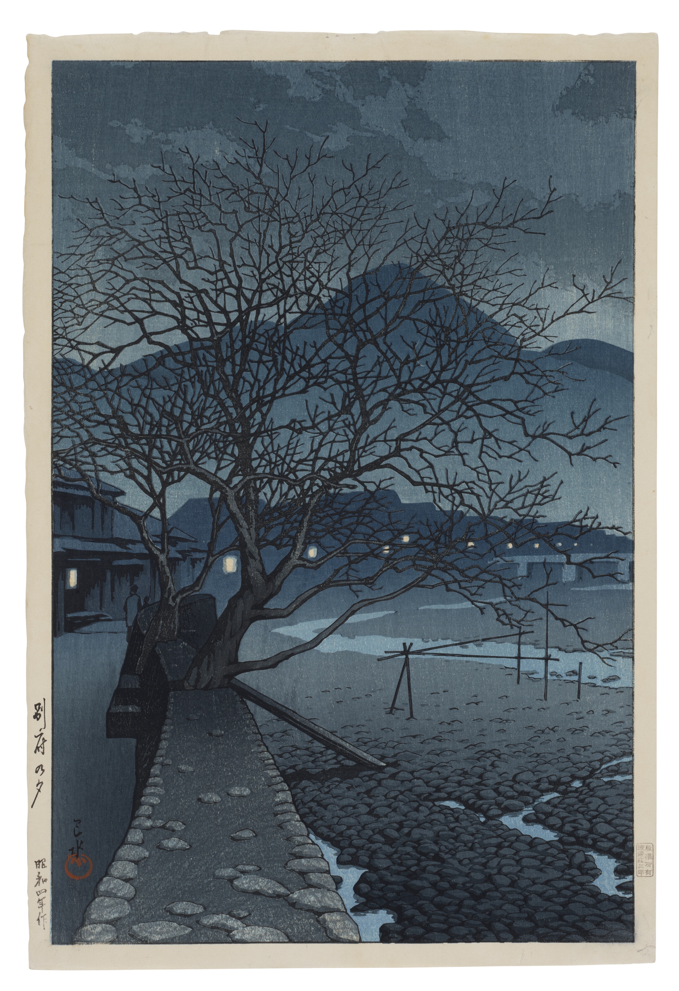 Artwork by Hasui Kawase, Beppu no yu (Evening in Beppu), Made of Woodblock print