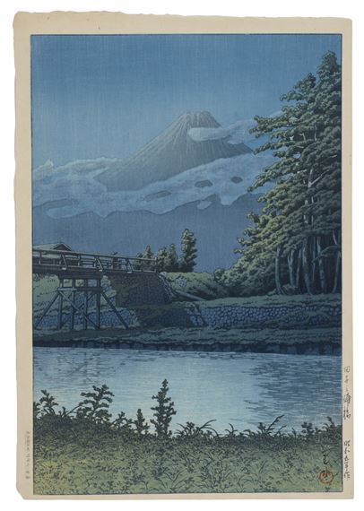 Tago no ura hashi (Tagonoura Bridge) by Hasui Kawase, dated 1930