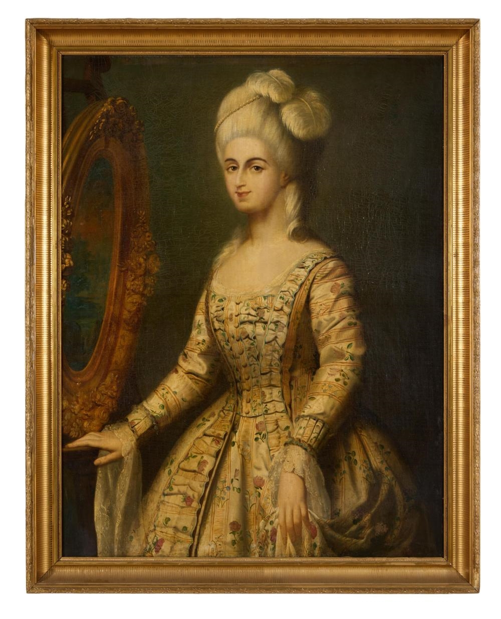 Artwork by François-Hubert Drouais, Portrait of a Lady with a Powdered Pouf, Possibly Jeanne Becu, Comtesse du Barry, Made of Oil On Linen